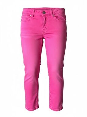 1822 Denim Pink Cropped Jeans Womens Size 6 Skinny Stretch Pink Denim Summer